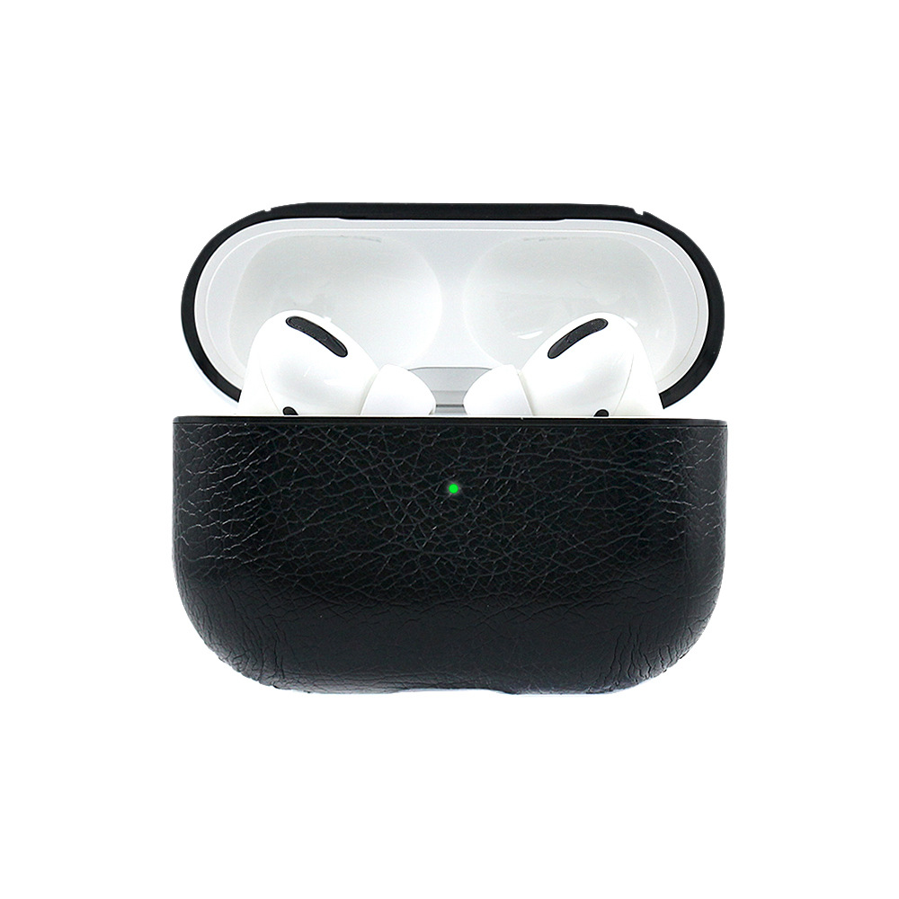 Airpod Pro PU LEATHER Cover Skin for Airpod Pro Charging Case (Black)